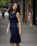 Трикотажна рокля без ръкави