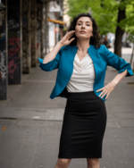 Женствено късо болеро със 7/8-ми ръкав - Image 9