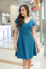 Дамска рокля с лодка деколте и А-образен силует - Image 2