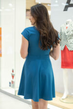 Дамска рокля с лодка деколте и А-образен силует - Image 4