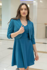 Дамска рокля с лодка деколте и А-образен силует - Image 5