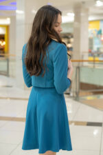 Дамска рокля с лодка деколте и А-образен силует - Image 6