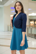 Дамска рокля с лодка деколте и А-образен силует - Image 7