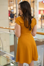 Дамска рокля с лодка деколте и А-образен силует - Image 2