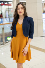 Дамска рокля с лодка деколте и А-образен силует - Image 3