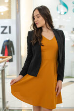 Дамска рокля с лодка деколте и А-образен силует - Image 4