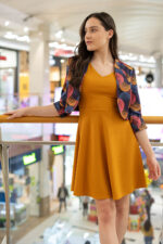 Дамска рокля с лодка деколте и А-образен силует - Image 5