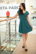 Дамска рокля с лодка деколте и А-образен силует - Image 2