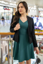 Дамска рокля с лодка деколте и А-образен силует - Image 4