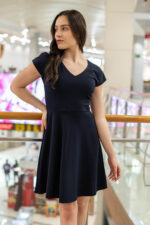 Дамска рокля с лодка деколте и А-образен силует - Image 2