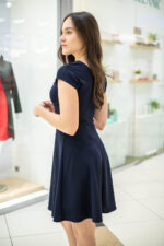 Дамска рокля с лодка деколте и А-образен силует - Image 3