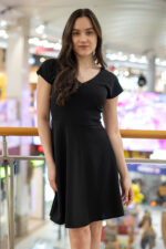 Дамска рокля с лодка деколте и А-образен силует - Image 2