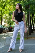 Ленен панталон с широк крачол - Image 7