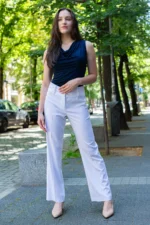 Трикотажна, дамска блуза без ръкави с гръцко деколте - Image 2