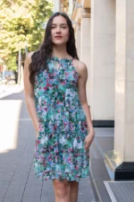 Рокля от шифон с волани