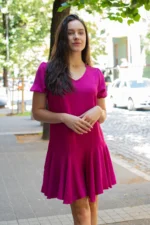 Дамска рокля с волани и ластик на ръкава