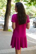 Дамска рокля с волани и ластик на ръкава - Image 2