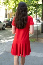 Дамска рокля с волани и ластик на ръкава - Image 3