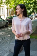 Дамска туника с 3/4 ръкав и ластик на ръкава