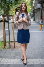 Ретро рокля с джобове и с трапецовиден силует - Image 5