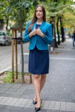 Ретро рокля с джобове и с трапецовиден силует - Image 2