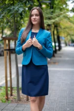 Ретро рокля с джобове и с трапецовиден силует - Image 3