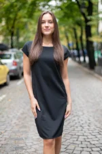 Ретро рокля с джобове и с трапецовиден силует - Image 2