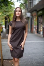 Ретро рокля с джобове и с трапецовиден силует - Image 2