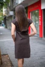 Ретро рокля с джобове и с трапецовиден силует - Image 3