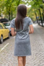 Дамски костюм от сако с остър ревер и рокля с къс ръкав - Image 7