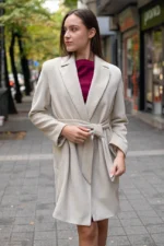 Дамско палто с ревери и колан - Image 20