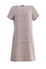 Дамски костюм от сако от плат каре и рокля с къс ръкав - Image 3