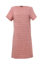 Дамски костюм от сако от плат каре и рокля с къс ръкав - Image 5