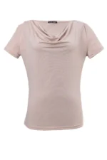 Трикотажна дамска блуза с къс ръкав и „гръцко” деколте - Image 4