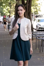 Дамска рокля с лодка деколте и А-образен силует - Image 6