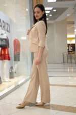 Двуредно дамско сако от лен - Image 5