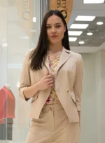 Двуредно дамско сако от лен