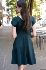 Дамска рокля с лодка деколте и А-образен силует - Image 2