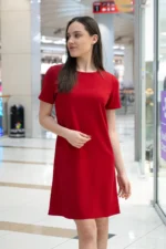 Дамска рокля с къс ръкав