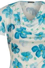 Трикотажна дамска блуза с къс ръкав и „гръцко” деколте - Image 3