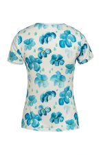 Трикотажна дамска блуза с къс ръкав и „гръцко” деколте - Image 2