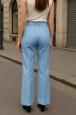 Широк дамски панталон с широка талия - Image 3