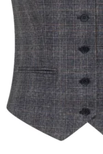 Дамски елек синьо каре – стилен елек с модерна кройка - Image 2