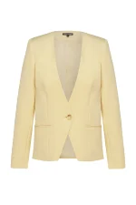 Дамско сако в жълт цвят
