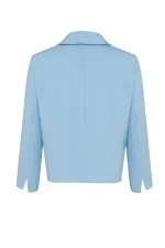 Дамско сако с яка, светло синьо - Image 3