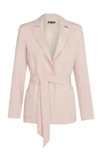Дамско сако с колан модел 125-1 пудра розово – преден изглед | Aleta Parizi