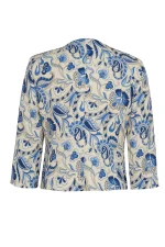 Дамско болеро 131-5 без ревери флорален принт – заден изглед | Aleta Parizi