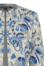 Детайл на пейсли принт – дамско болеро 131-5 кобалт синьо бежово | Aleta Parizi