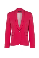 Дамско сако с едно копче, цвят корал