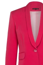 Дамско сако с едно копче, цвят корал - Image 2